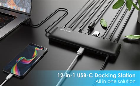 WAVLINK Triple Display USB C Docking Station with DP1.2 & HDMI1.4 & VGA ...