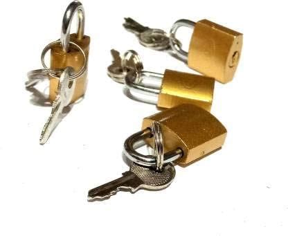 Brass Pad Locks Suitcase, Luggage and for Many Use(Pack of 4), Size 20/ ...