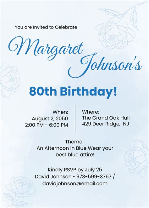 Humorous 80th Birthday Invitation Wording