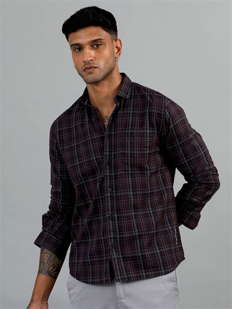 Buy Mens Regular Brown Check Shirt – Comfortable Shirt Check Men