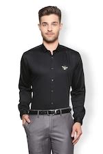 Buy Men Black Solid Full Sleeves Party Shirt Online - 284666 | Van Heusen