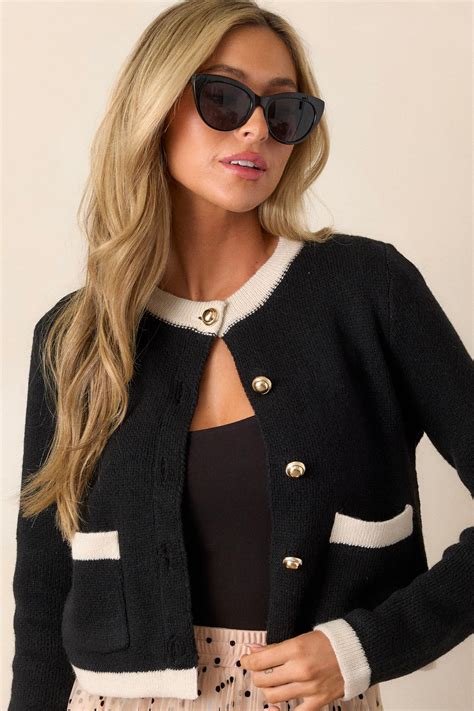 Black Cropped Cardigan - All Outerwear | Red Dress