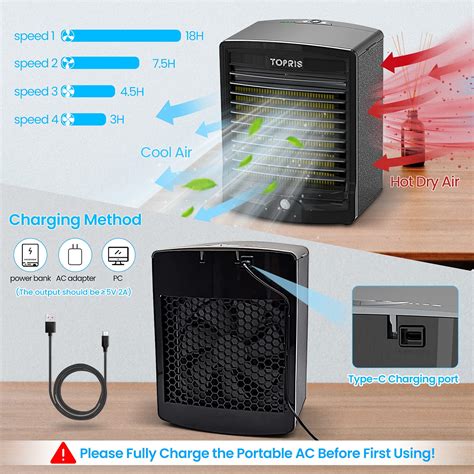 Buy Portable Air Conditioner Cooling Fan Mini Rechargeable Personal Air ...