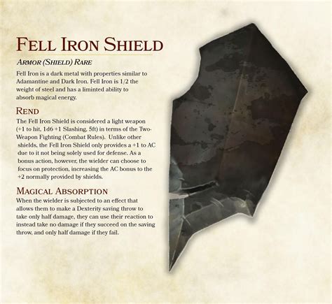 Fell Iron Shield : DnDHomebrew Dungeons And Dragons Rules, Dnd Dragons ...