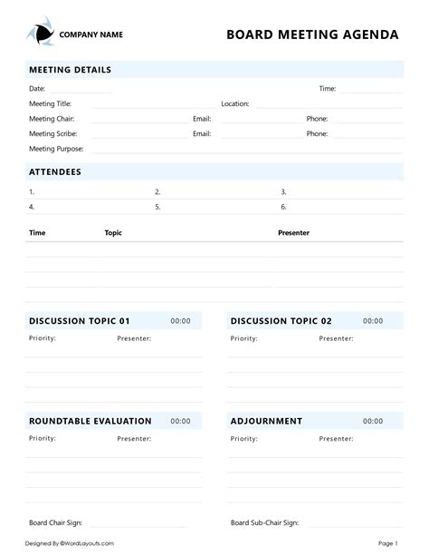 Meeting Agenda Sample 的图像结果