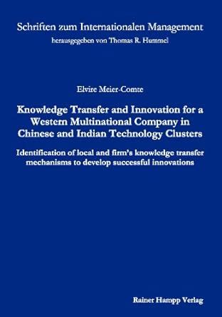Buy Knowledge Transfer and Innovation for a Western Multinational ...