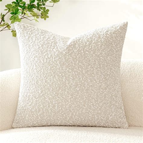 Amazon.com: HOMFINER Set of 2 Textured Boucle Throw Pillow Covers 24x24 ...