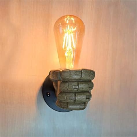 SMOKEY COCKTAIL Hand Held Wall Lamp Industrial Hand Shaped Wall Sconce ...