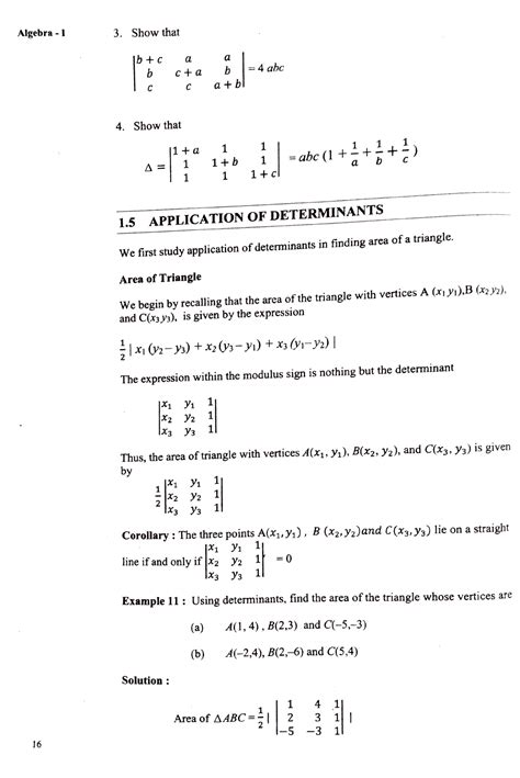 Application OF Determinants Bca first sem basic mathematics study for ...