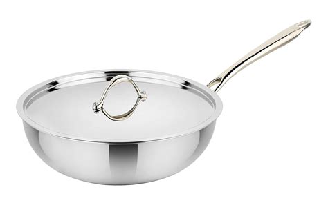 Buy Prabha Stainless Steel Prima Wok, Included Lid, Kadhai for Kitchen ...