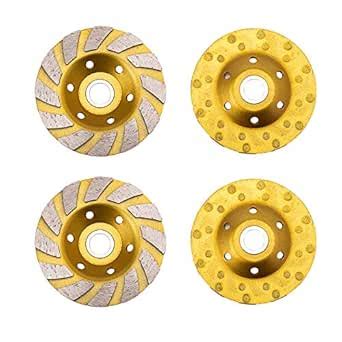 Erduoduo 2 Pack 4 Inch Diamond Cup Grinding Wheel 12 Segs Heavy Duty ...