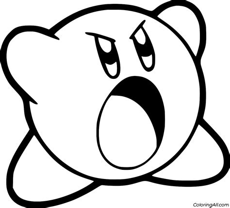 Angry Kirby Coloring Page - ColoringAll