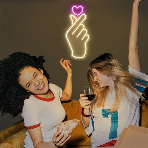 Buy Lumoonosity Finger Heart Neon Signs - Premium K-Pop Heart Hand Led ...