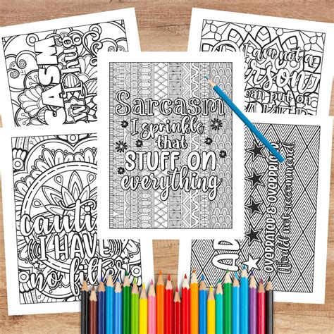 75 Funny Coloring Pages for Adults Printable Sarcastic - Etsy