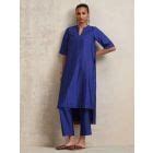 Purple Silk Blend Kurta with Pant - Set of 2