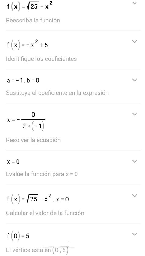 calcular el dominio de la función f(x)=√25-x² - Brainly.lat