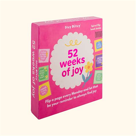 Desk Calendar 2026 52 Weeks of Joy 6 X 6inch 52 Sheets – Itsy Bitsy