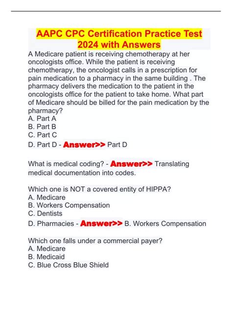 AAPC CPC Certification Practice Test 2024 with Answers - AAPC - Stuvia US