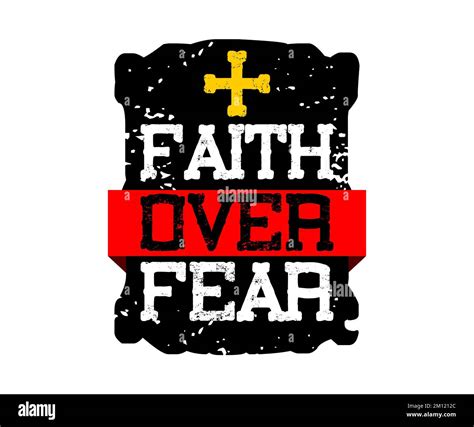 A vector typography of "Faith over Fear' on a white background ...