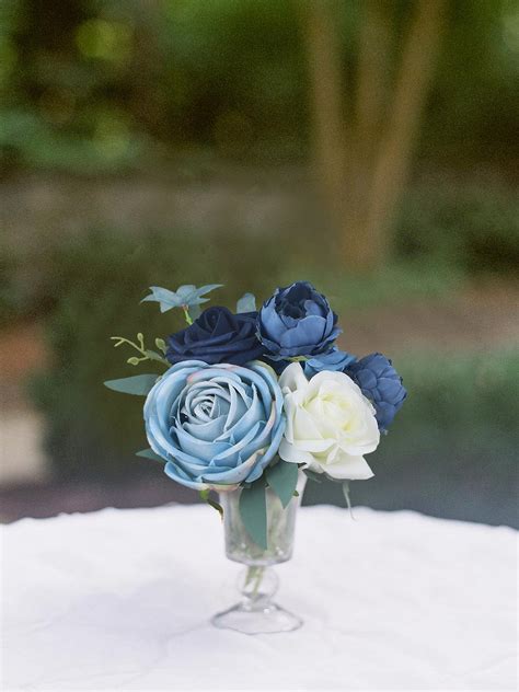 Assorted Navy & Dusty Blue Flower Centerpieces | Rinlong Flower