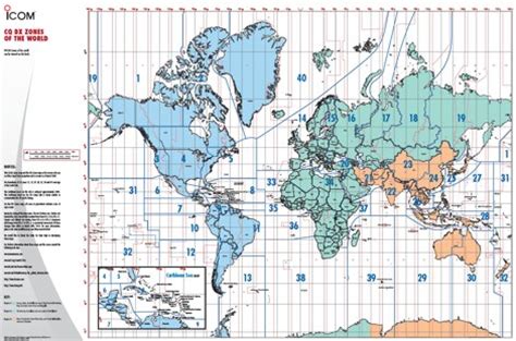 CQ Zones - WW Locators - DX Countries World Map (with ITU-preffixes list)