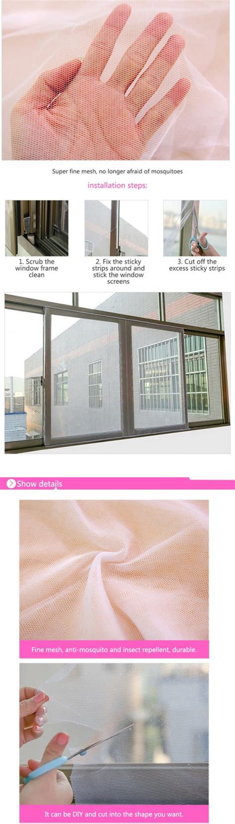 DIY Self-adhesive Mosquito Net White/Black Window Screen Mesh Anti ...