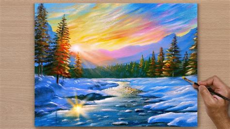 Image result for Easy Acrylic Winter Scene Tutorial
