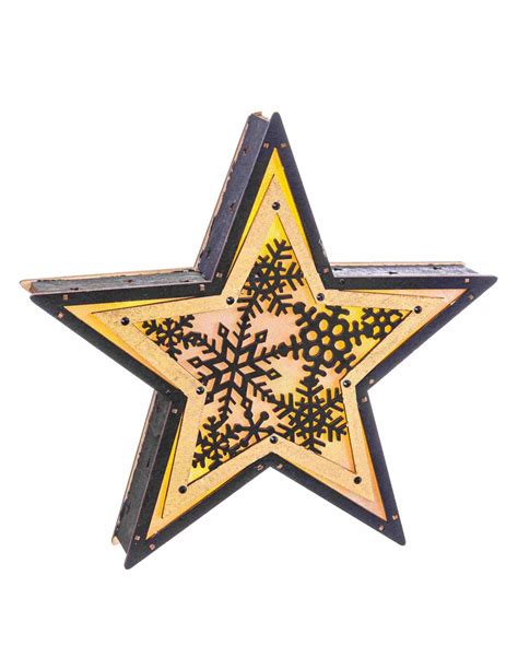 ESTRELLA CON LUZ DECORADA MADERA 29 X 29 X 4,70 CM