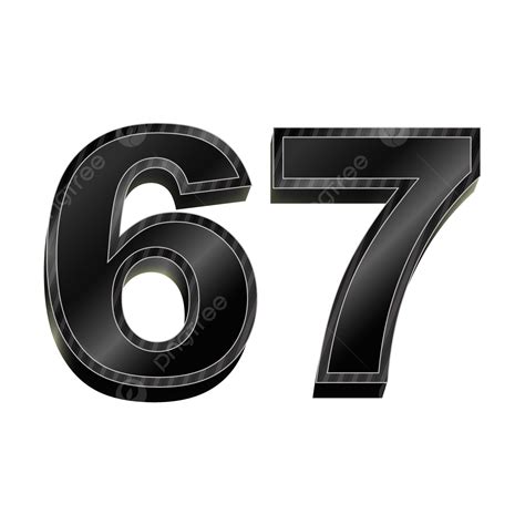 Gradient Numbers Vector PNG Images, Black Gradient 3d Number 67, 67 ...