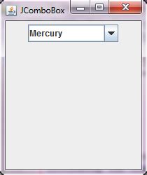 Java JComboBox Example 的图像结果