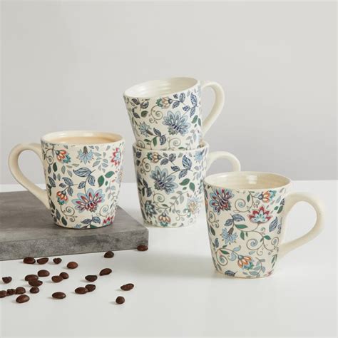 Buy Corsica Mystic India Set of 4 Stoneware Mugs - 240ml from Corsica ...