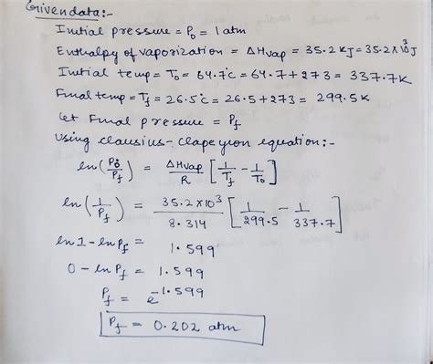 [Solved] The enthalpy of vaporization for methanol is 35.2 kJ/mol ...