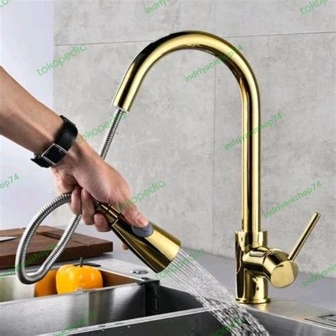 Jual Kran angsa tarik gold kran pantry gold kran sink gold kran cuci ...