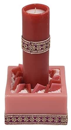 Sosi Designs Pink/Red Sosi Designer Celebration Candle (4.5x4.5x9.5 ...
