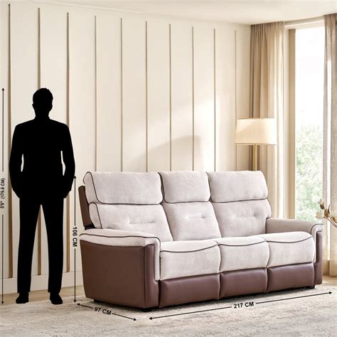 Buy Albert Fabric 3-Seater Recliner - Brown from Home Centre at just ...