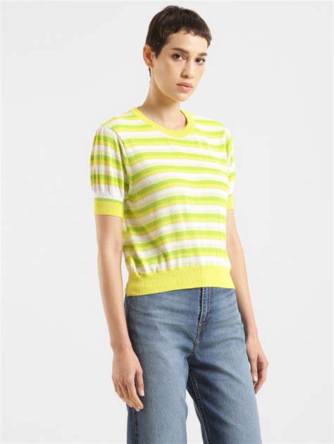 Women's Striped Round Neck Sweater – Levis India Store