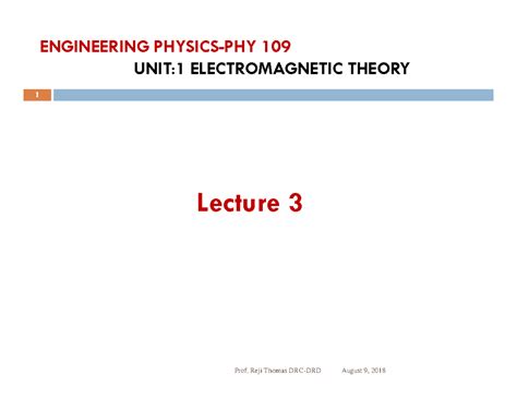 Unit 1 EM Theory Lecture 3 - 1 - Studocu