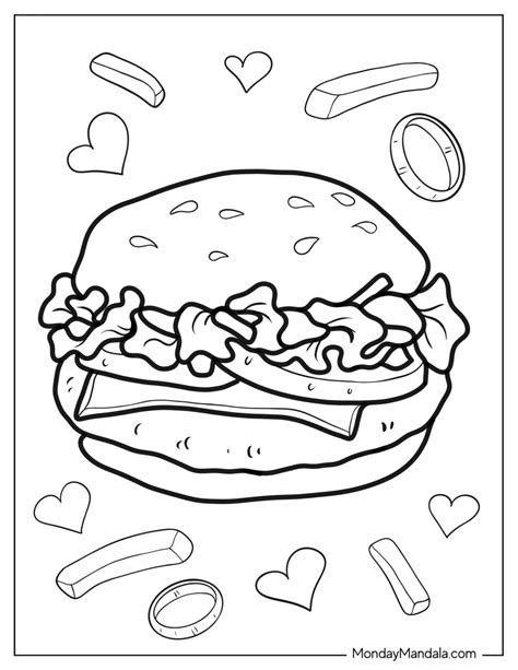 20 Burger Coloring Pages (Free PDF Printables)