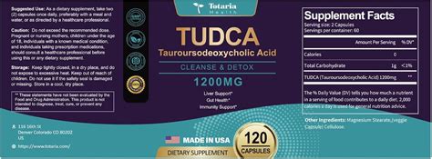 Totaria TUDCA Bile Salts Liver Support Supplement 1200mg, India | Ubuy