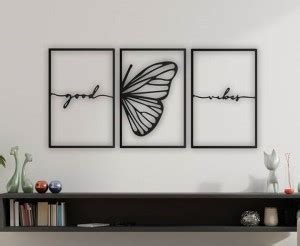 IRIS Decore Good Vibes MDF Plaque Cutout Ready To Hang Home Office ...