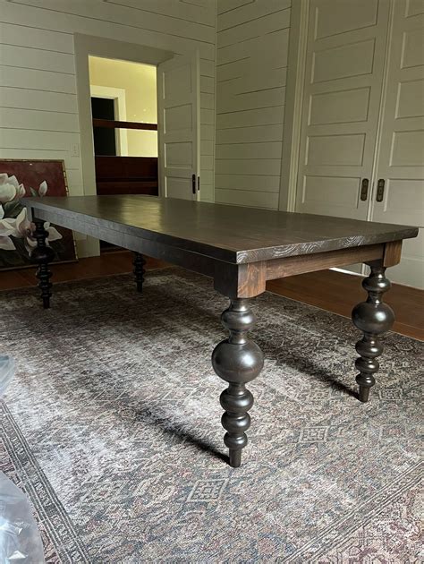Diy modern farmhouse turned leg dining table – Artofit