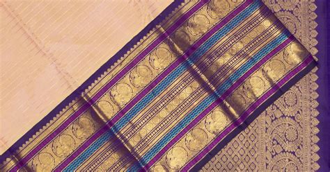 Classic Kanchipuram Silk Lines And Butta Cream Saree