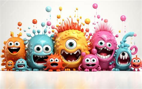 Whimsical 3D Germ on a Clean White Background | Premium AI-generated image