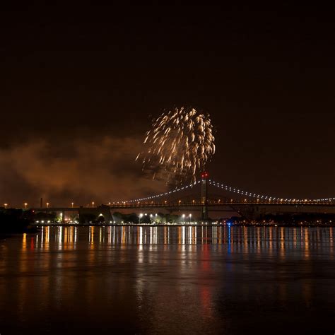 Download wallpaper 1280x1280 fireworks, bridge, lights, river, night ...