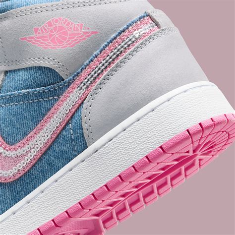 Air Jordan 1 Mid GS Denim Sequin HQ1999-400