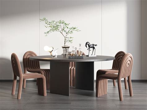 现代餐桌椅 现代木质休闲桌椅 现代木质圆桌椅 洽谈桌椅 餐椅 单人休闲椅-室内设计-拓者设计吧