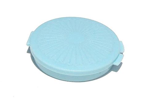 Tupperware Mini Clamshell Pill Keeper Round Pocket Container Baby Blue ...
