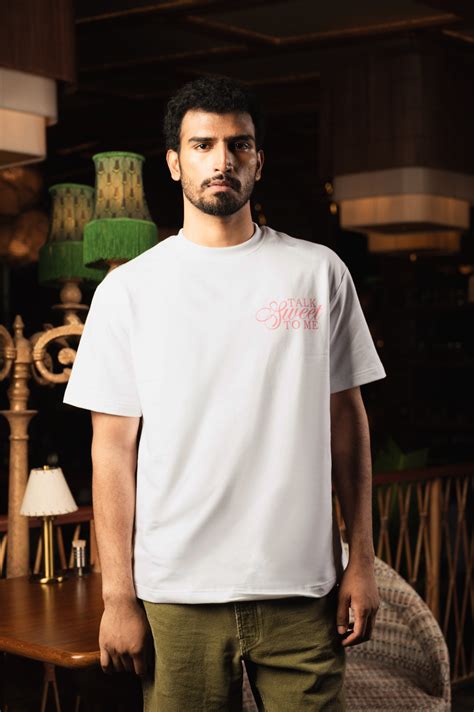 Talk Sweet To Me Tshirt In White Regular Fit – sugga.offical