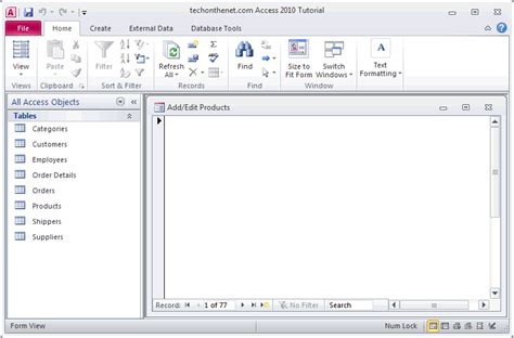 Image result for MS Access 2010 Split Screen