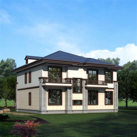 11米x11米三层新中式别墅设计图纸，外观沉稳大气-建房圈